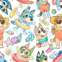 Load image into Gallery viewer, Dog summer seamless pattern