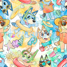 Load image into Gallery viewer, Dog summer seamless pattern