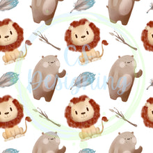 Load image into Gallery viewer, Lions and bears seamless pattern