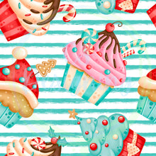Load image into Gallery viewer, Christmas cupcakes seamless pattern