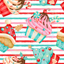 Load image into Gallery viewer, Christmas cupcakes seamless pattern