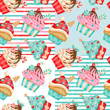 Load image into Gallery viewer, Christmas cupcakes seamless pattern