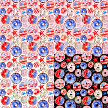 Load image into Gallery viewer, Patriotic donuts seamless pattern