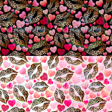 Load image into Gallery viewer, Cheetah lips & hearts seamless pattern