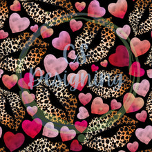 Load image into Gallery viewer, Cheetah lips & hearts seamless pattern