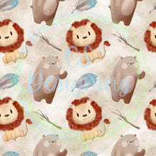 Load image into Gallery viewer, Lions and bears seamless pattern