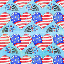 Load image into Gallery viewer, 4th of July hearts seamless pattern