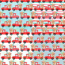 Load image into Gallery viewer, Christmas candy trucks seamless pattern