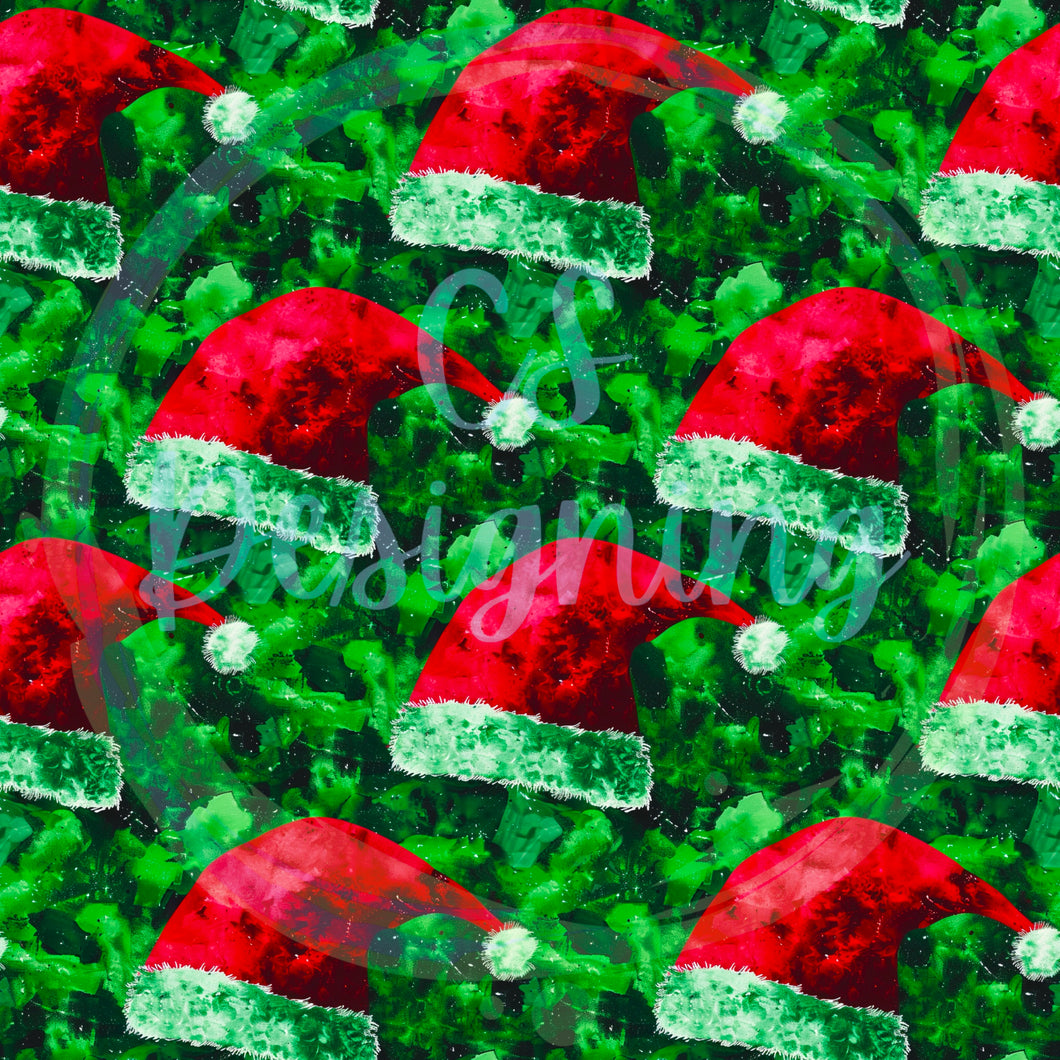 Santa hats seamless patternh