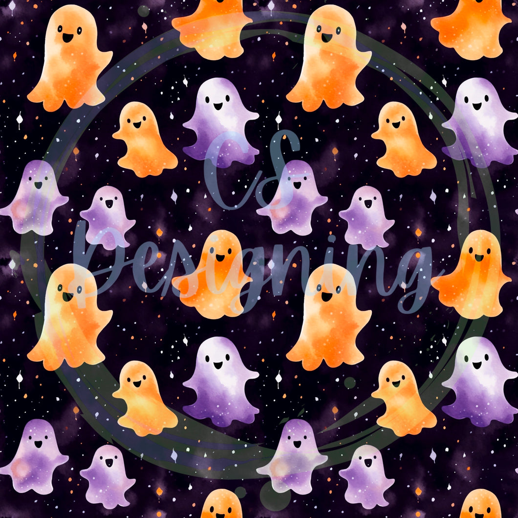 Ghosts seamless pattern