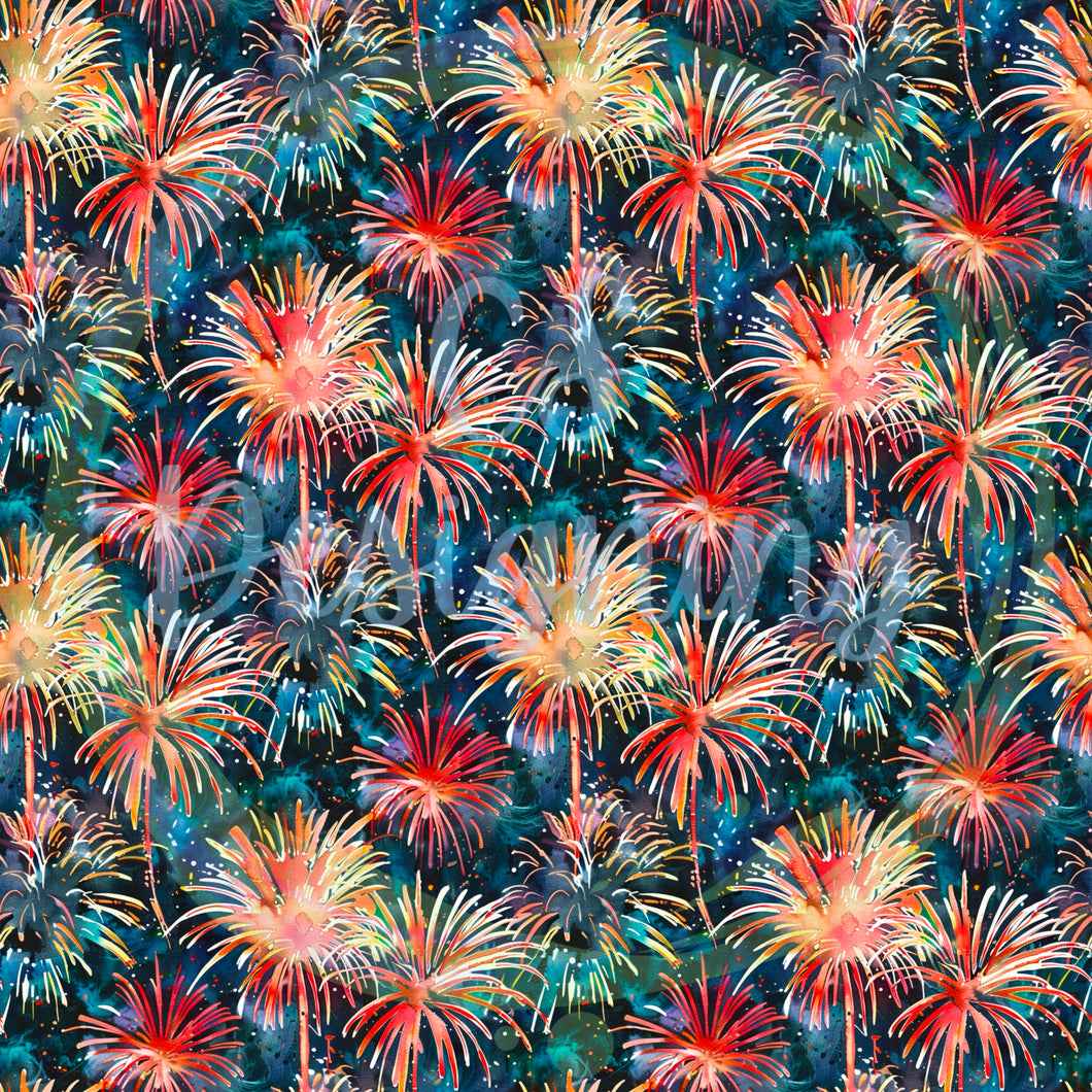 Fireworks seamless pattern