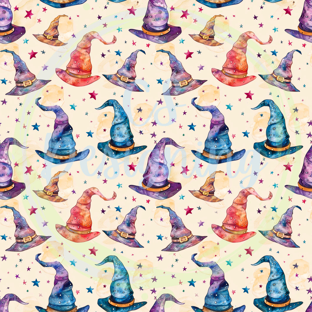 Wizard hats seamless pattern