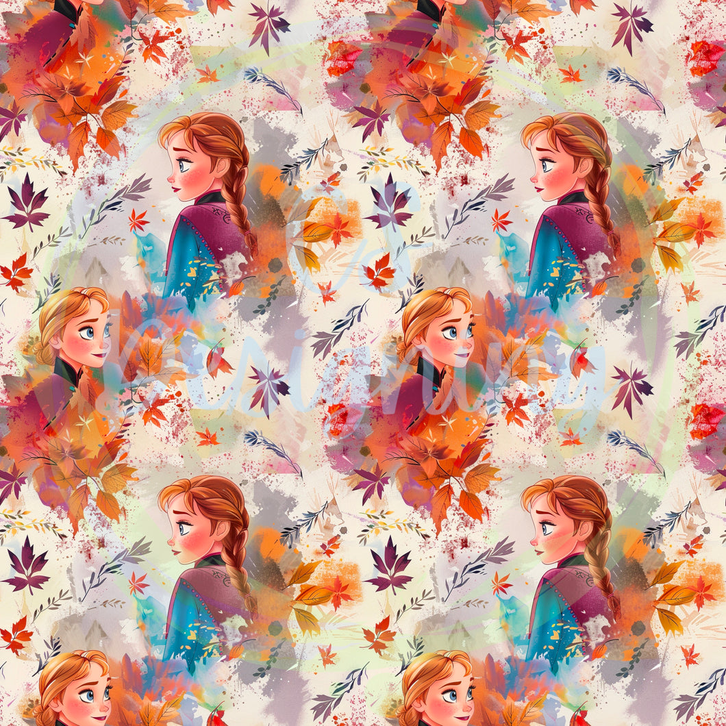 Fall ice princess seamless pattern