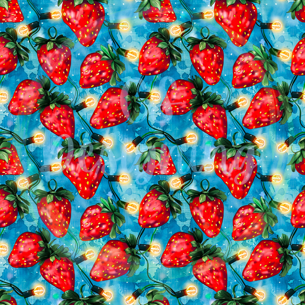 Christmas strawberries seamless pattern