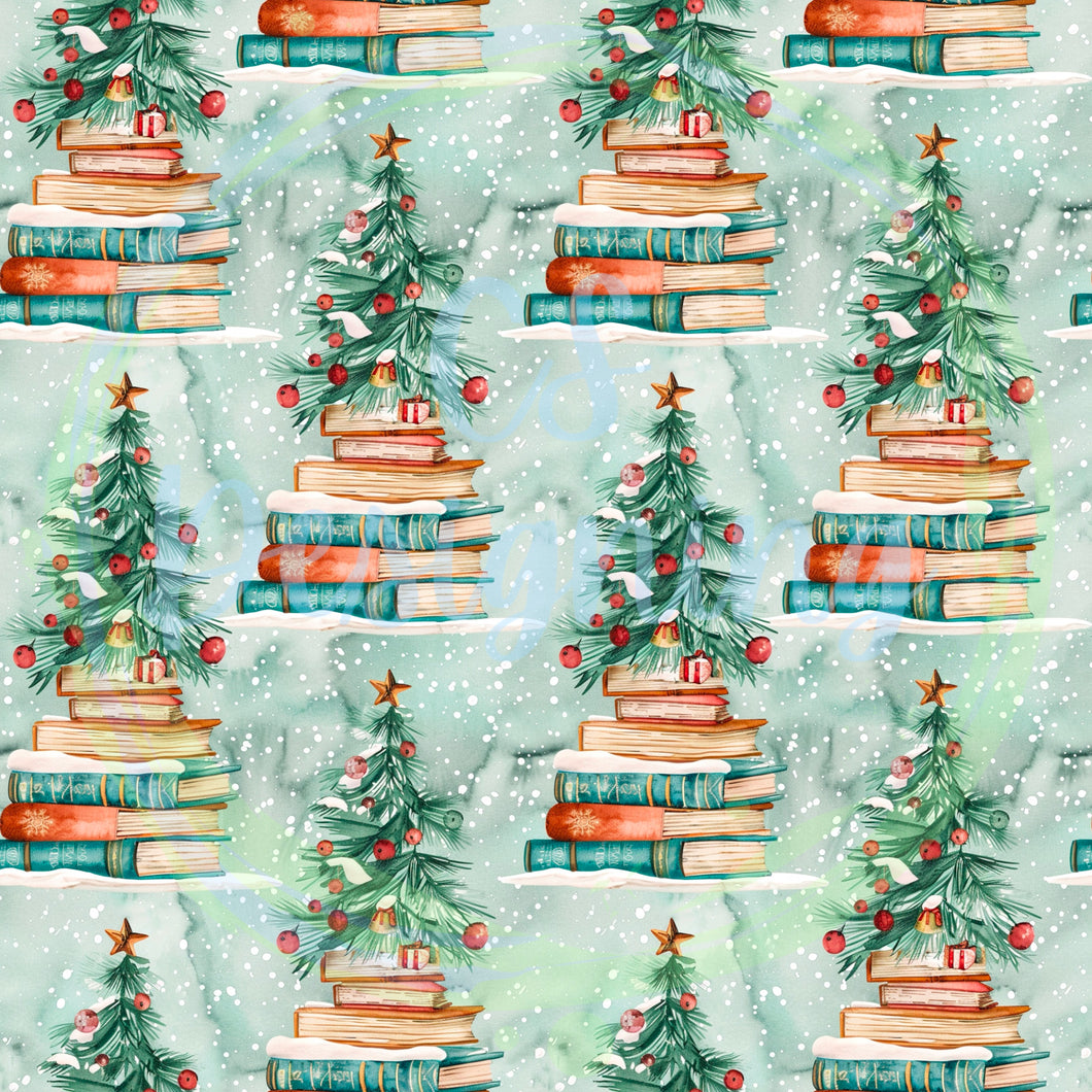 Christmas books seamless pattern