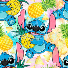 Load image into Gallery viewer, Blue alien pineapples seamless pattern
