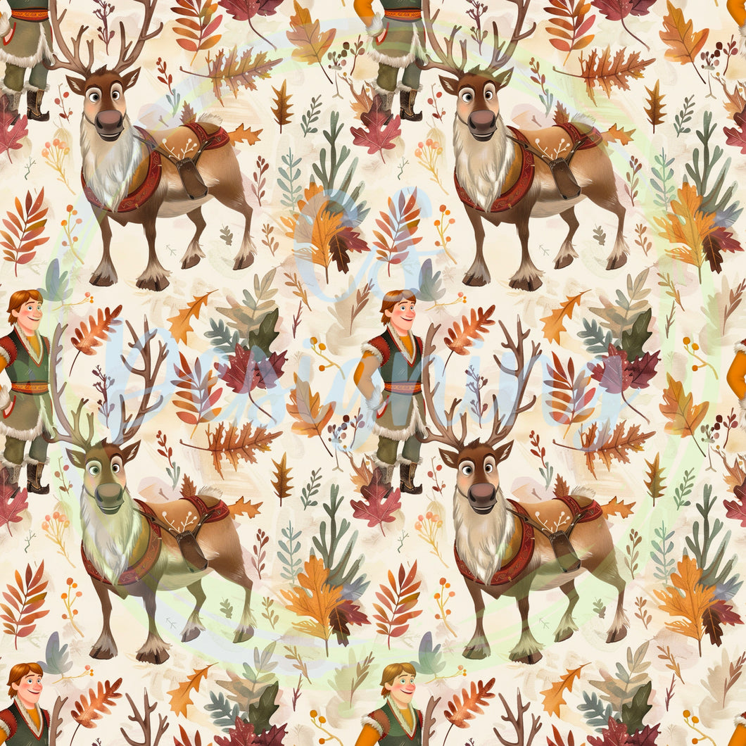 Fall ice princess seamless pattern