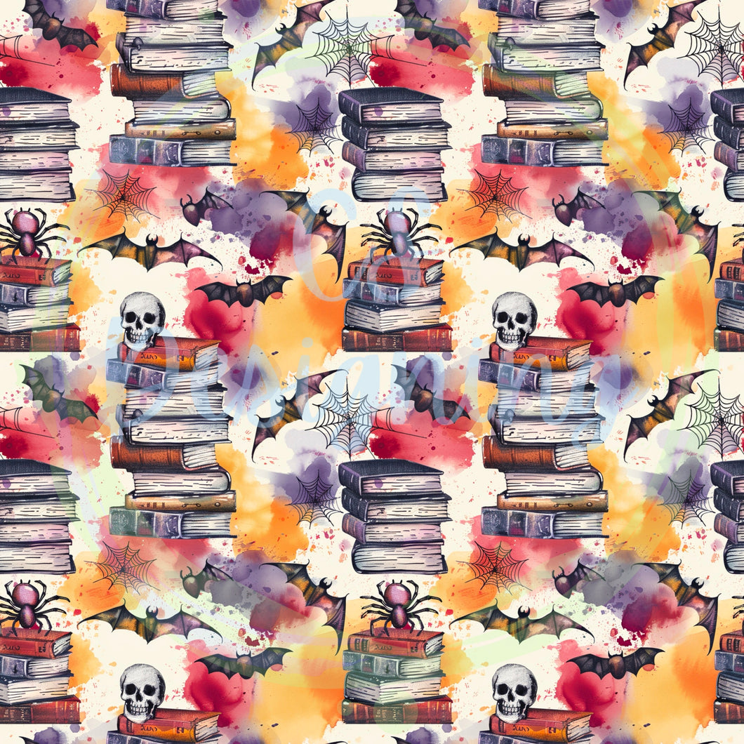 Halloween books seamless pattern