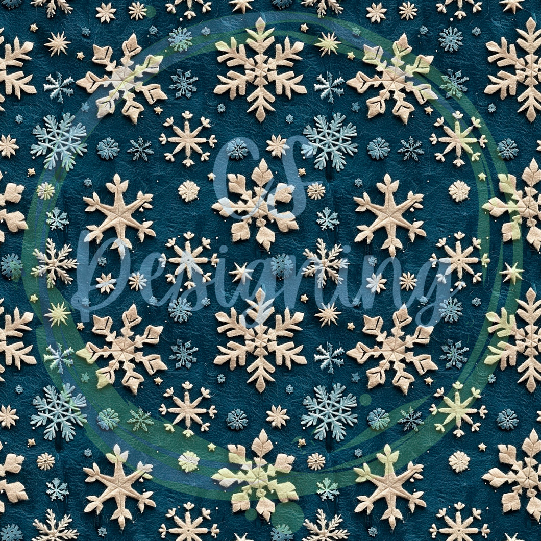 Vintage snowflakes seamless pattern