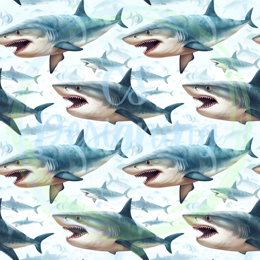 Sharks seamless pattern