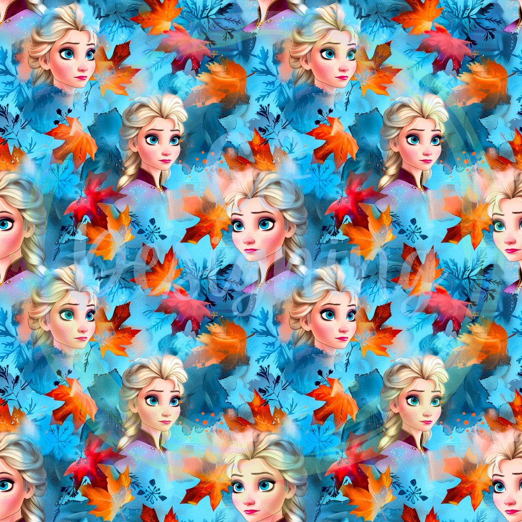 Fall ice princess seamless pattern