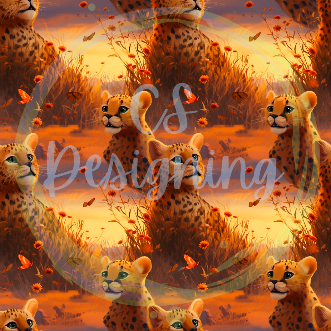 Cheetah seamless pattern