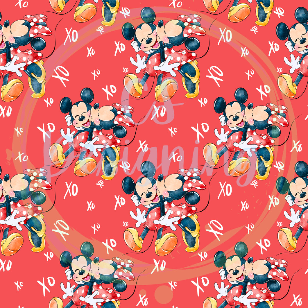 Mouse vday seamless pattern