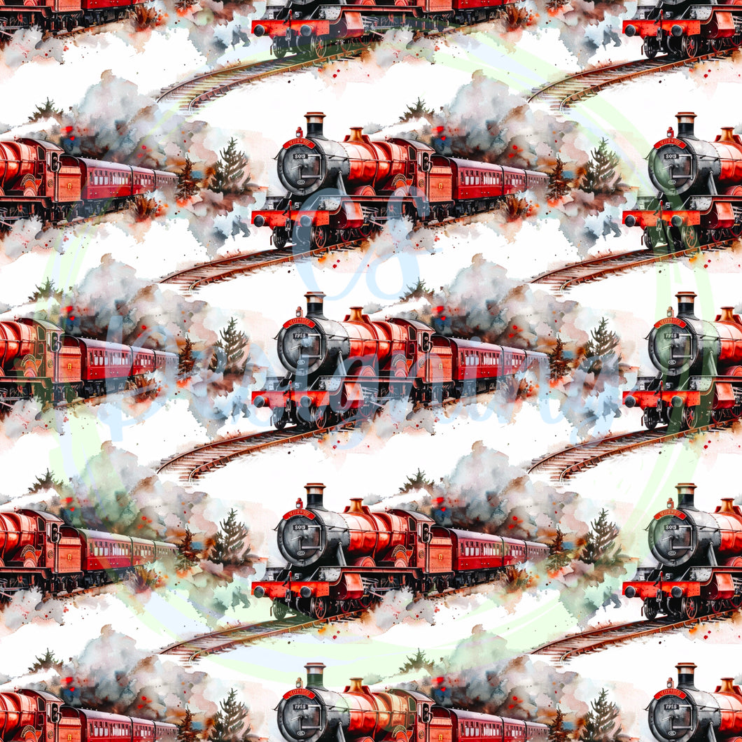 Trains seamless pattern