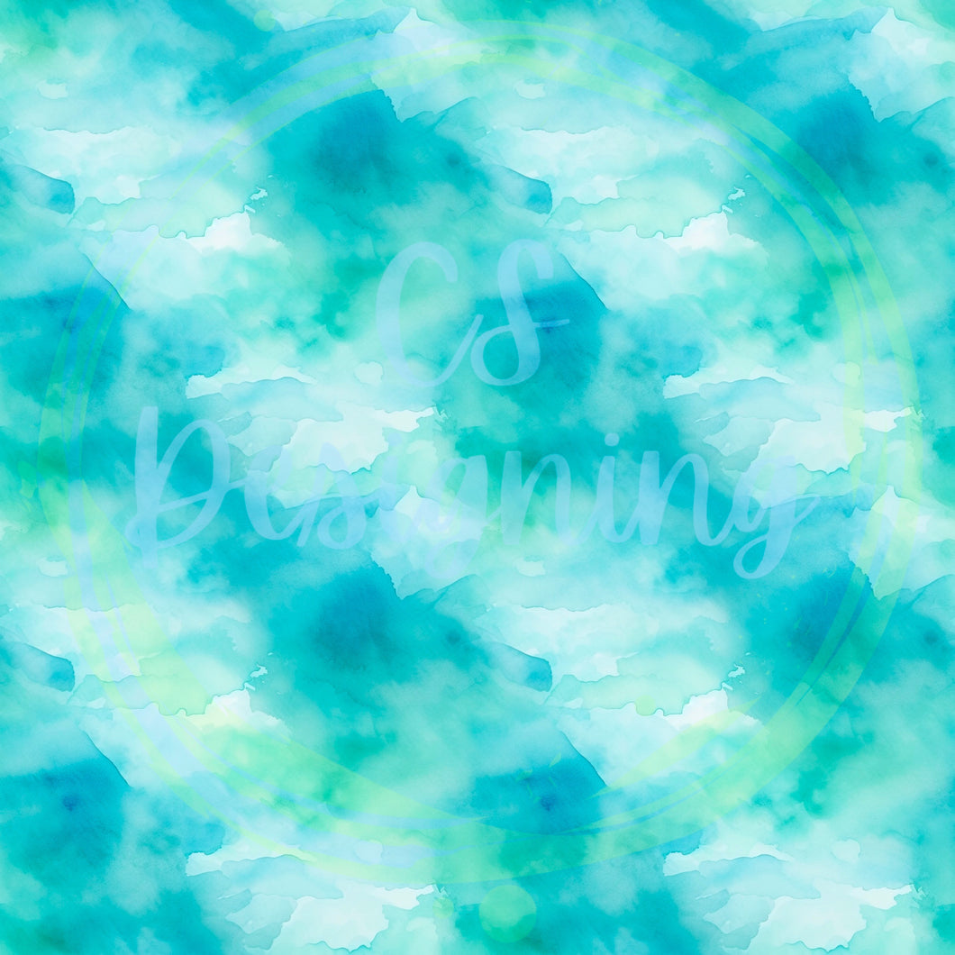 Blue/teal watercolor seamless pattern