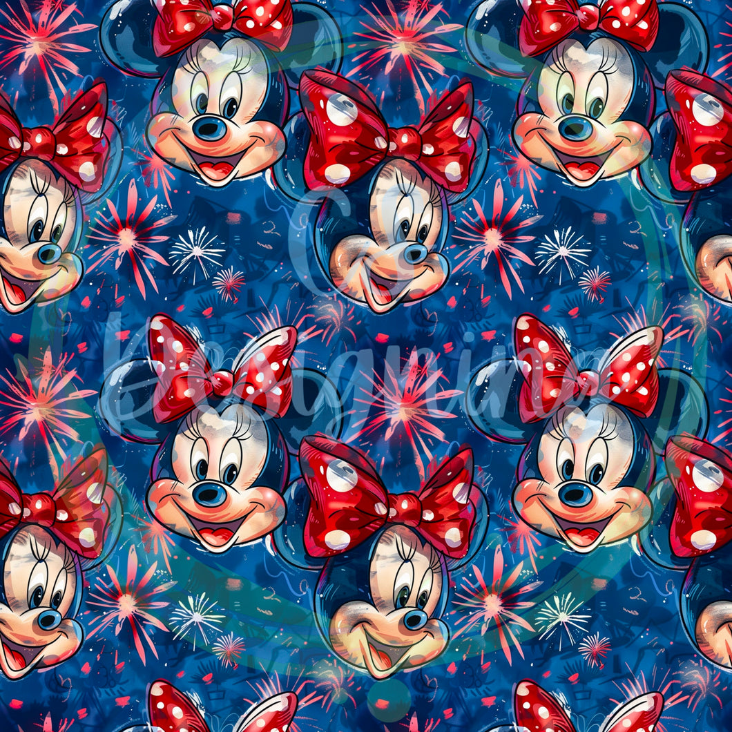 Patriotic mouse seamless pattern