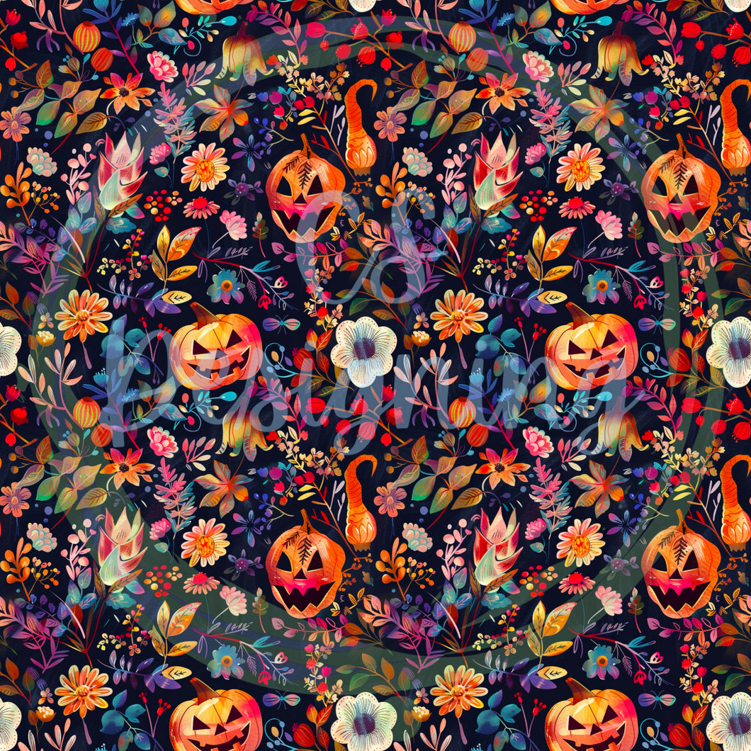 Fall floral seamless pattern