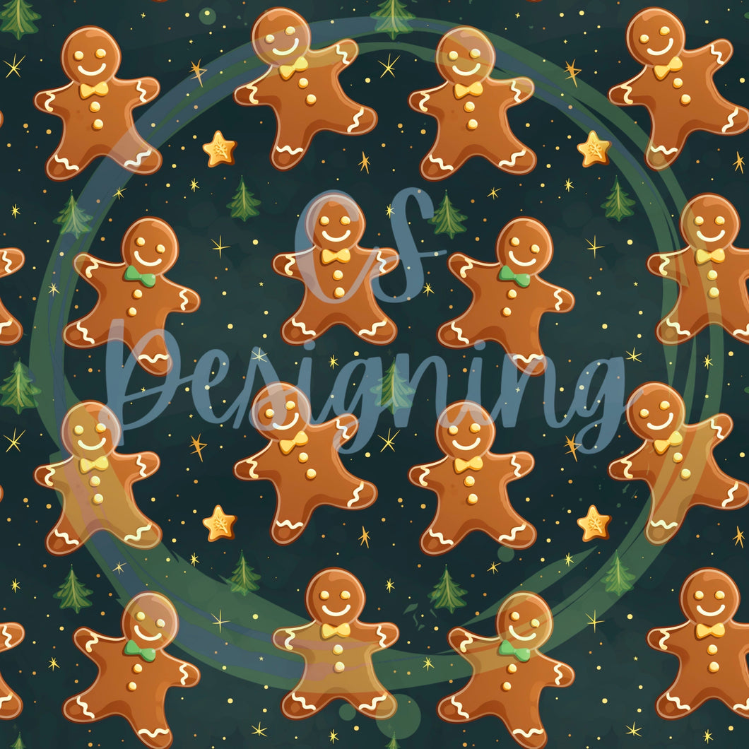 Gingerbread man seamless pattern