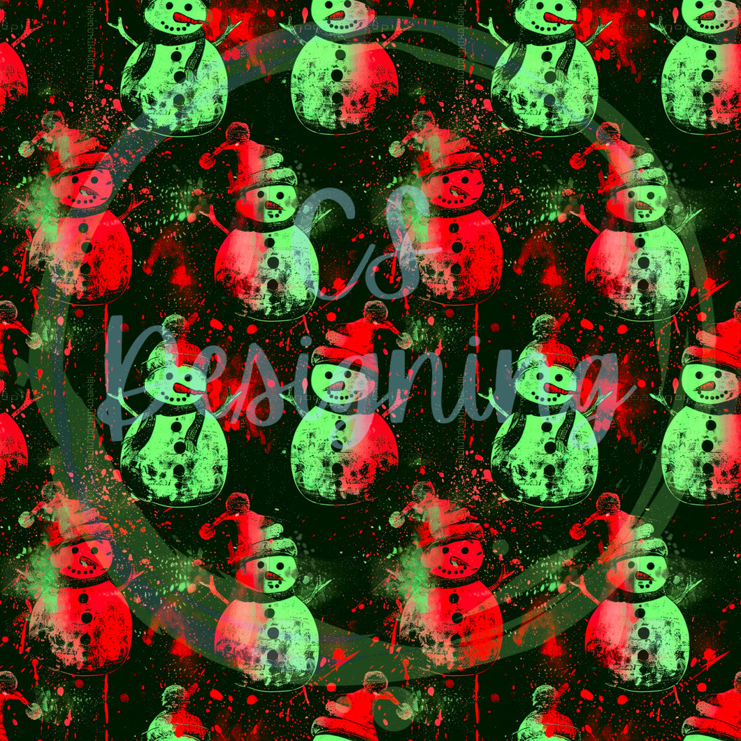 Christmas snowman seamless patternh