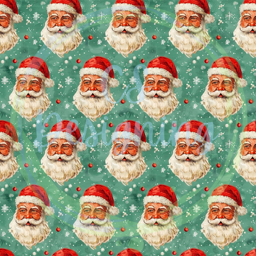 Vintage santa seamless pattern