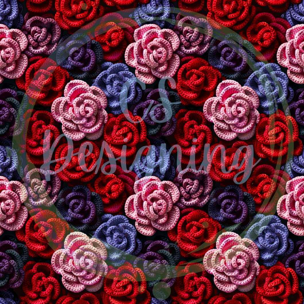 Valentines roses seamless pattern