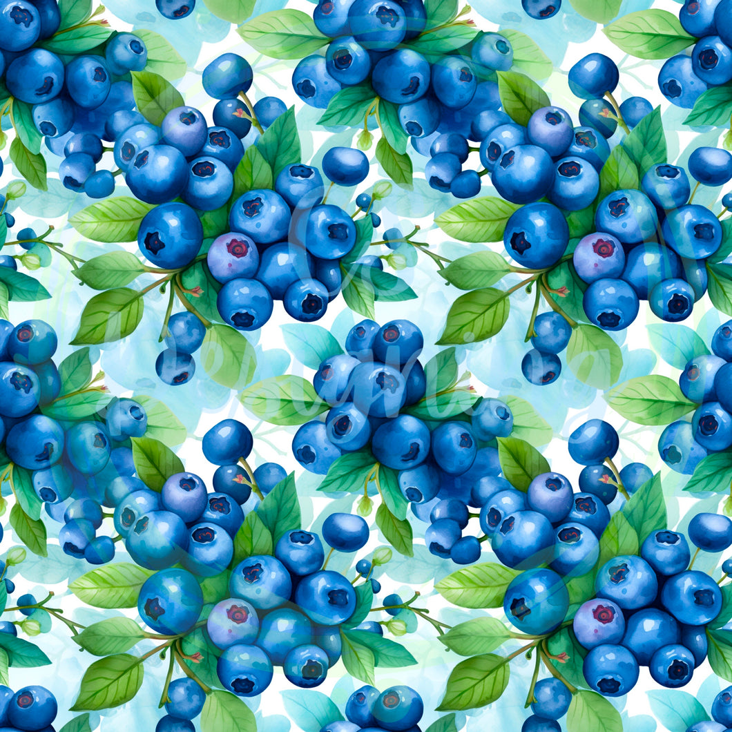 Blueberries seamless pattern