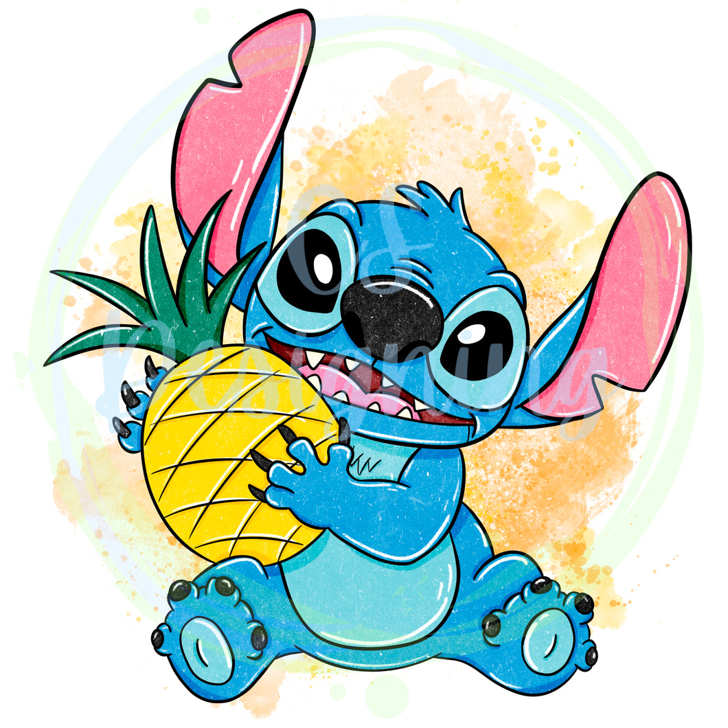 Blue alien pineapples PNG