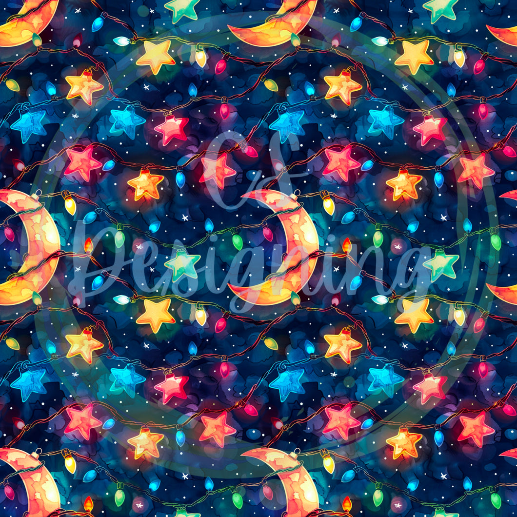 Christmas galaxy seamless pattern
