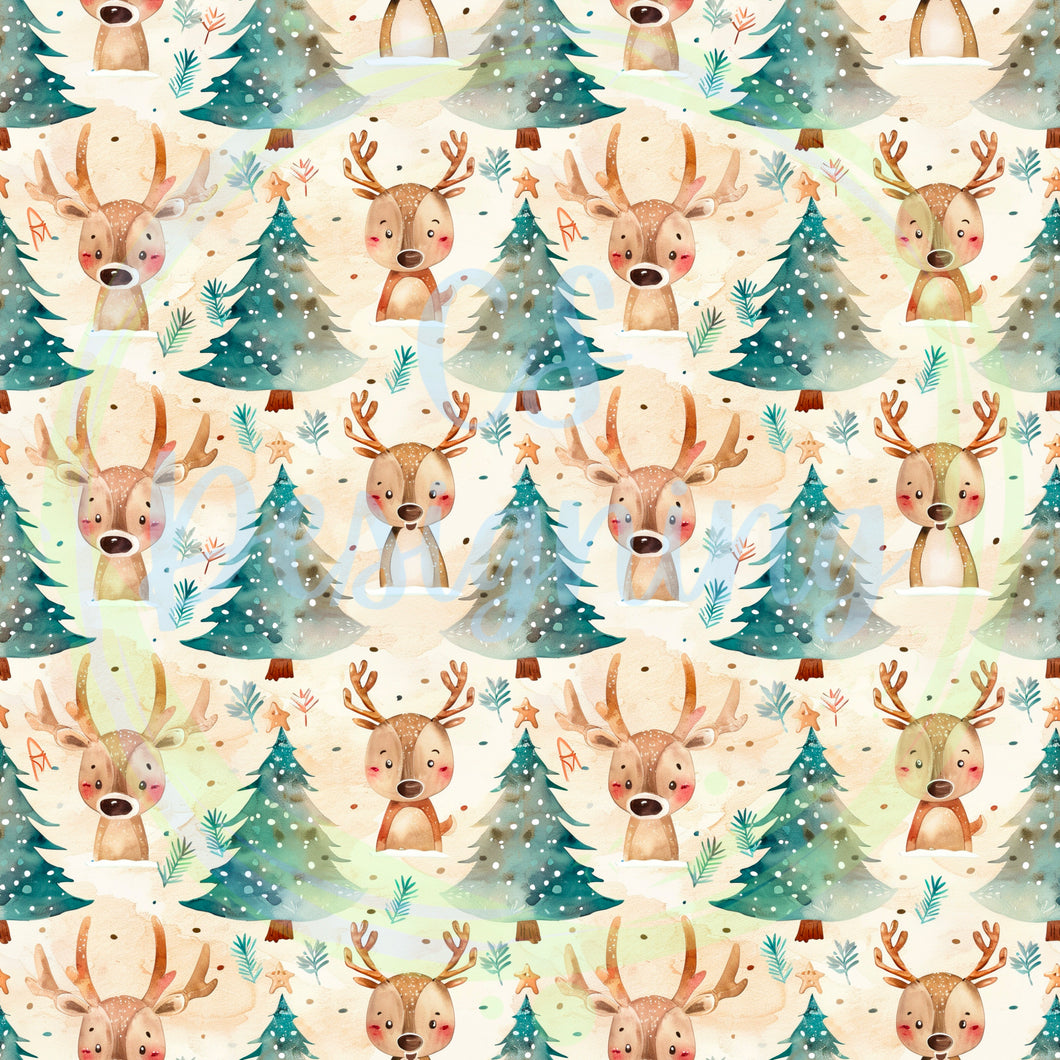 Christmas reindeer seamless pattern