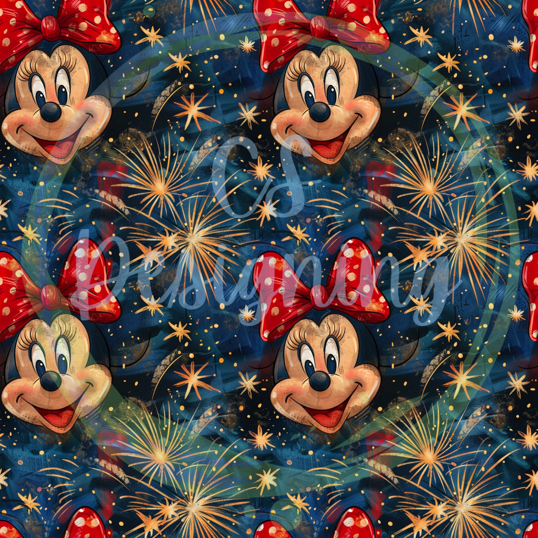 Patriotic mouse seamless pattern