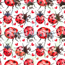 Load image into Gallery viewer, Valentines ladybugs seamless pattern
