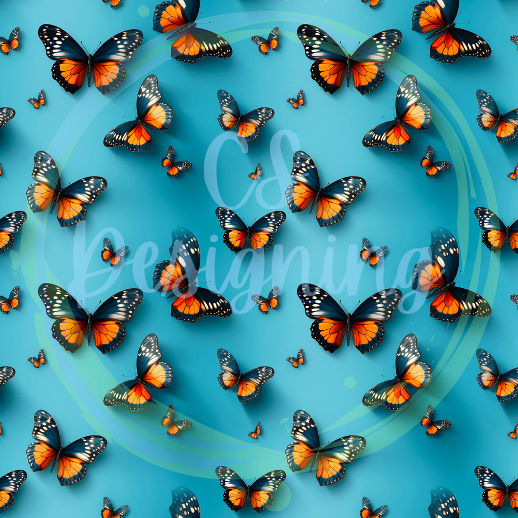 Butterflies seamless pattern