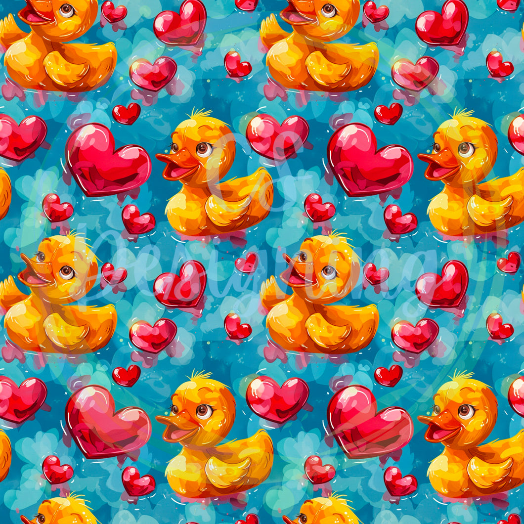 Vday ducks seamless pattern