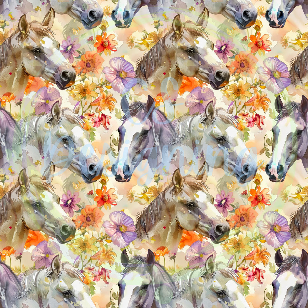 Horses seamless pattern