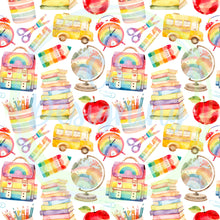 Load image into Gallery viewer, School supplies seamless pattern
