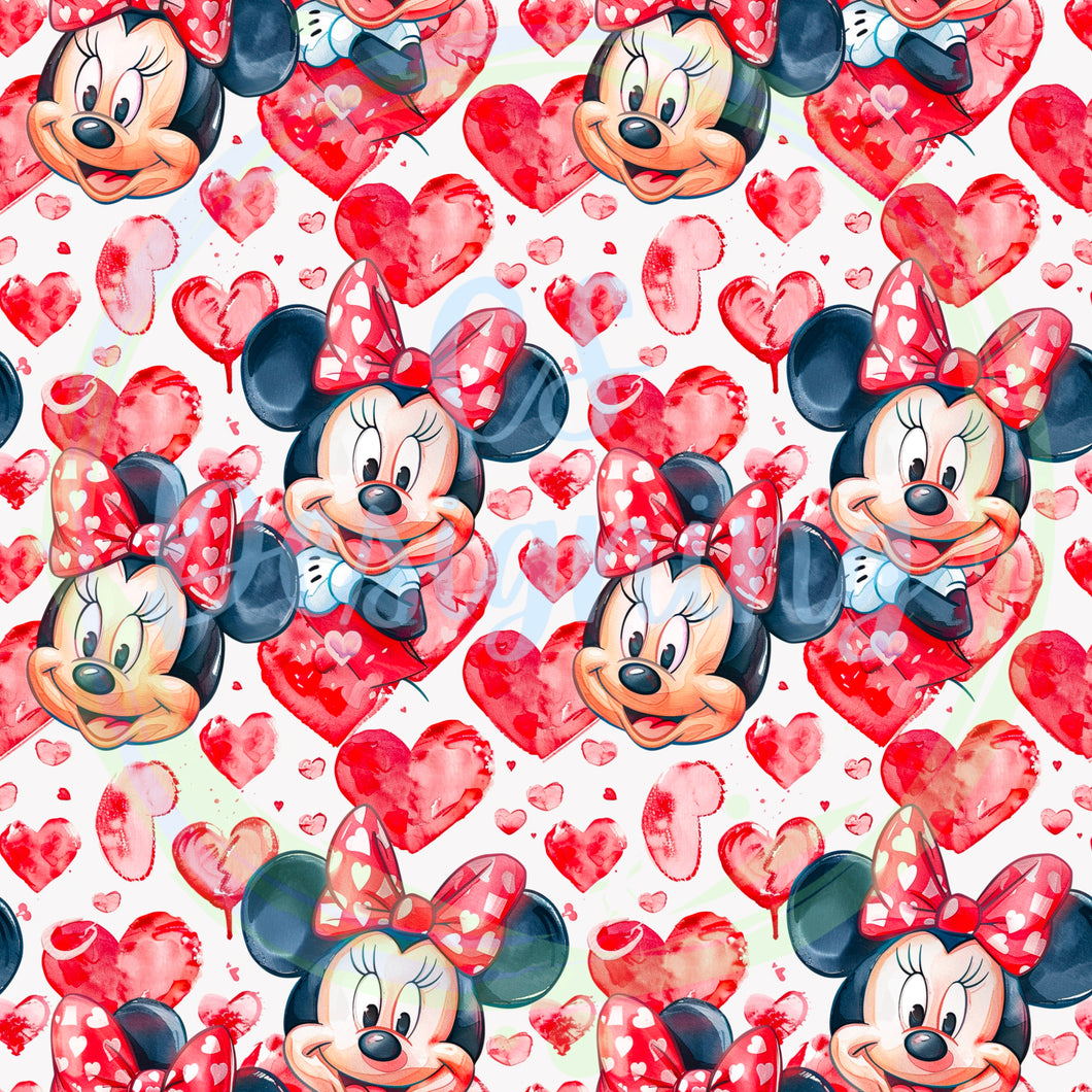 Valentines mouse seamless pattern