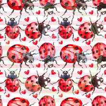 Load image into Gallery viewer, Valentines ladybugs seamless pattern
