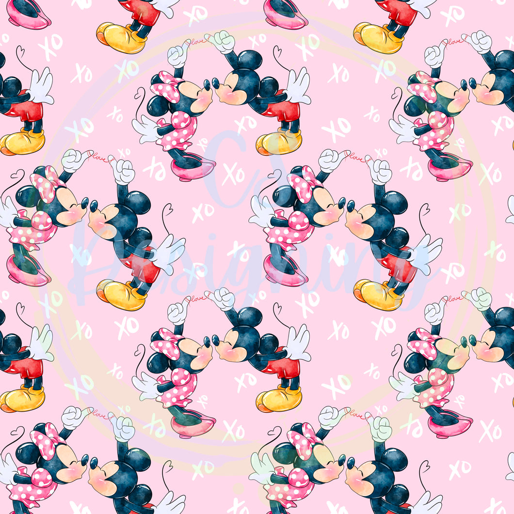 Mouse vday seamless pattern