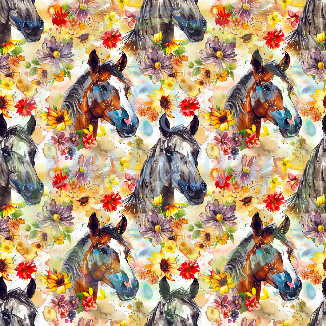 Horses seamless pattern
