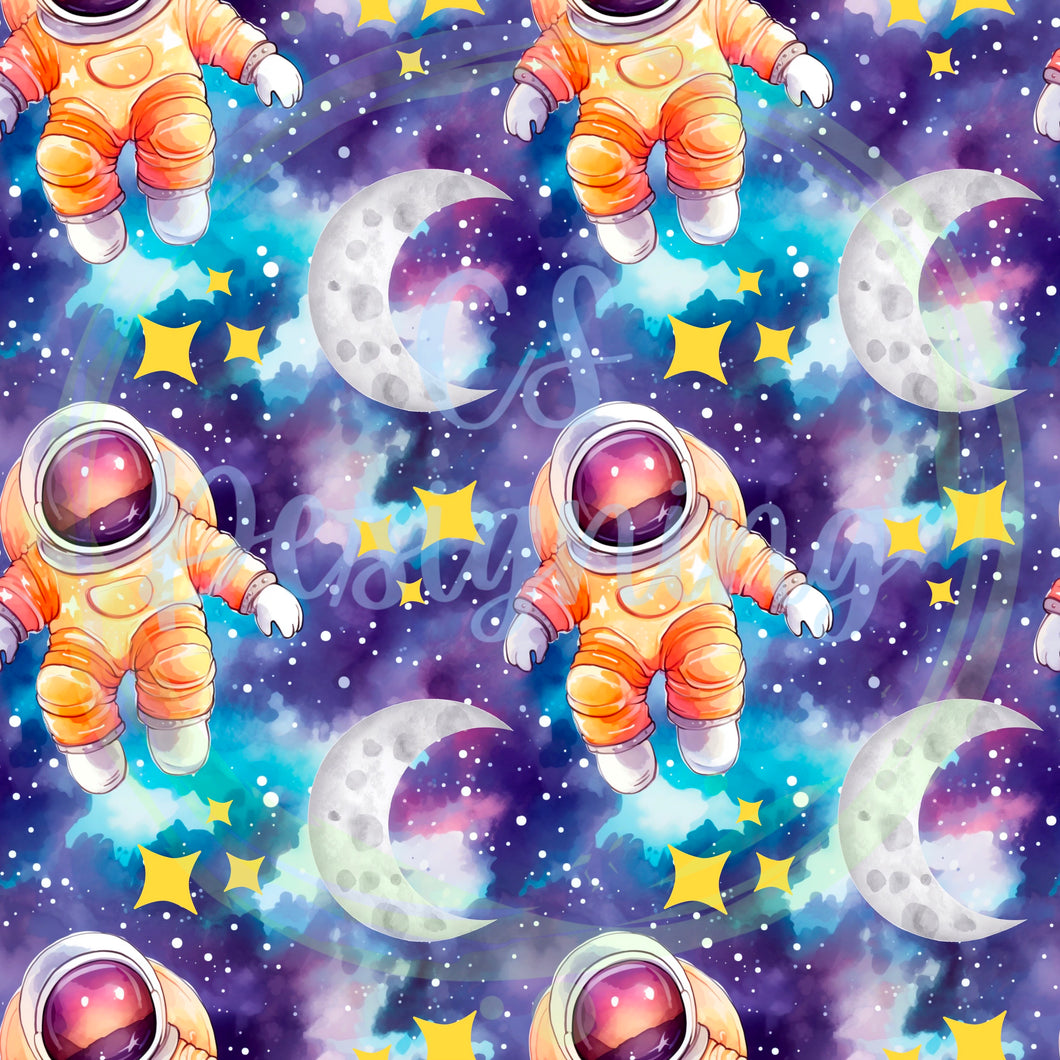 Space man seamless pattern